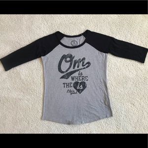 Life Is Good Om Is Where The Heart Is Raglan